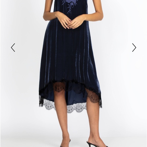 Johnny Was Gaze Slip Dress Sapphire Velvet - Picture 4 of 10